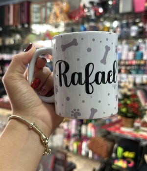 CANECA BRANCA PET COM NOME RAFAEL