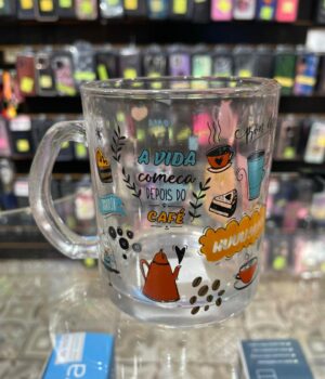 CANECA DE VIDRO A VIDA COMEÇA DEPOIS DO CAFÉ