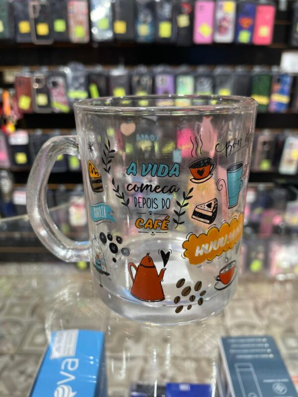 CANECA DE VIDRO A VIDA COMEÇA DEPOIS DO CAFÉ