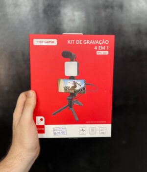 KIT DE GRAVAÇÃO 4x1 - TRIPÉ LED MICROFONE SUPORTE - TOMATE MTG-2222