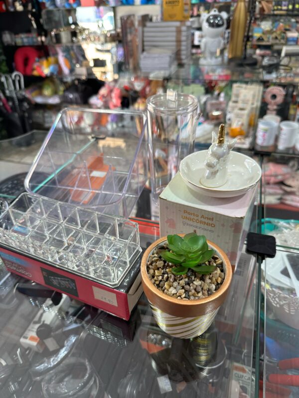 KIT PROMOCIONAL - PORTA ALGODÃO, PORTA ANEL, PORTA VELAS, ORGANIZADORES ACRÍLICO, VASO COM SUCULENTAS - Imagem 2