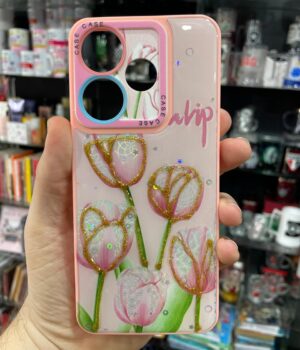 CAPINHA DE CELULAR REDMI 13 4G CASE ROSA TULIPAS