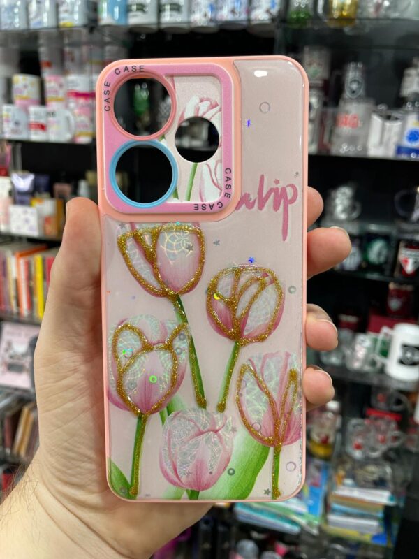 CAPINHA DE CELULAR REDMI 13 4G CASE ROSA TULIPAS
