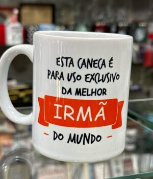 CANECA DE PORCELANA BRANCA | IRMÃ