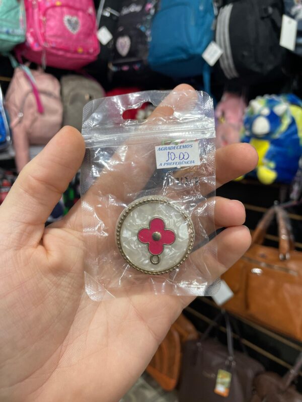 POP SOCKET PEDRA BRANCA COM FLOR