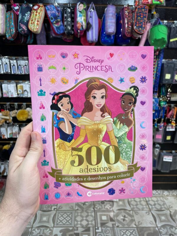 LIVRO PRINCESA 500 ADESIVOS + ATIVIDADES E DESENHOS PARA COLORIR