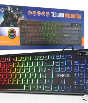 TECLADO COM FIO GAMER RGB INOVA KEY-9970