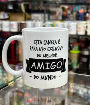 CANECA DE PORCELANA BRANCA AMIGO
