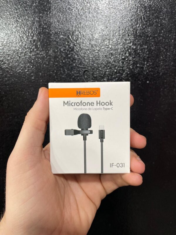 MICROFONE DE LAPELA COM FIO TIPO C HREBOS IF-031
