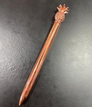CANETA LUXO COROA ABACAXI ROSÉ
