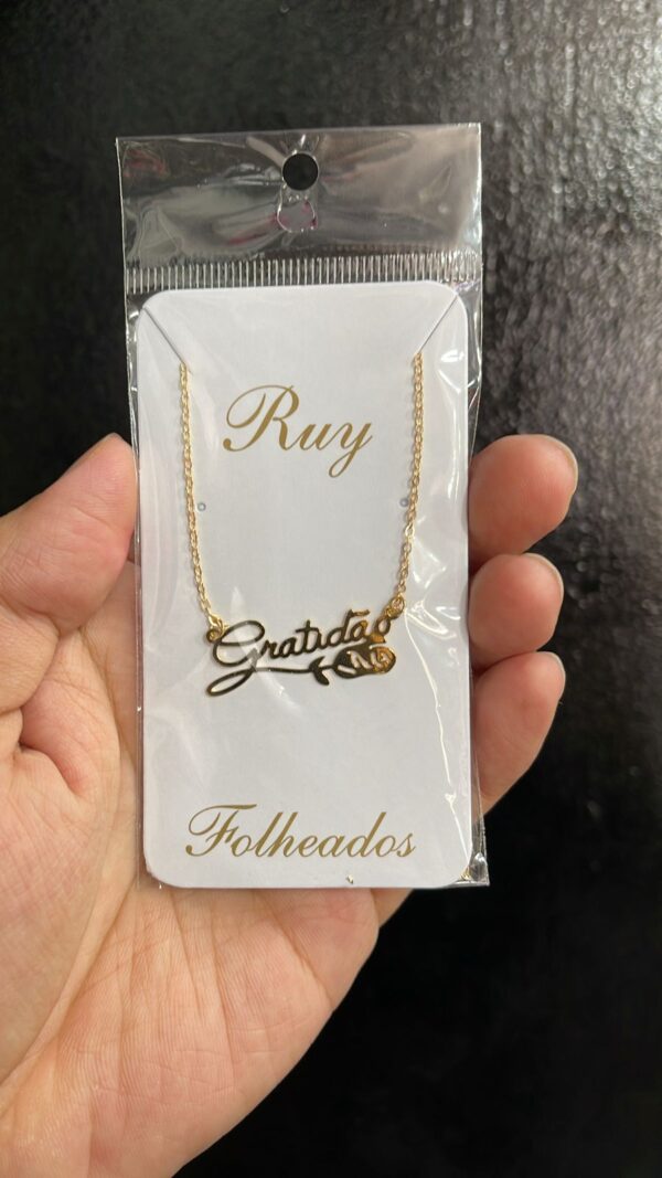 COLAR FOLHEADO GRATIDÃO