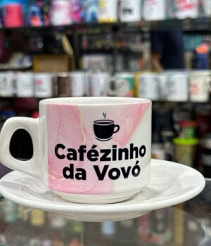 XÍCARA COM PIRES CAFÉZINHO DA VOVÓ