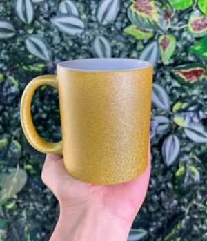 CANECA GLITTER DOURADA OURO