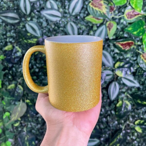 CANECA GLITTER DOURADA OURO
