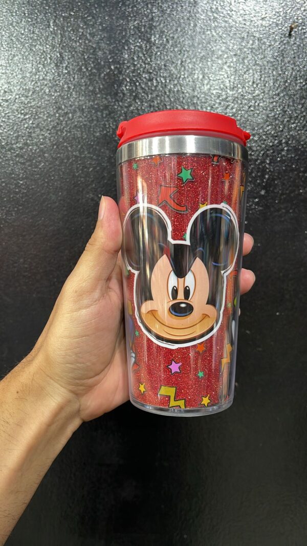COPO TÉRMICO COM TAMPA MICKEY - PATETA - PATO DONALD