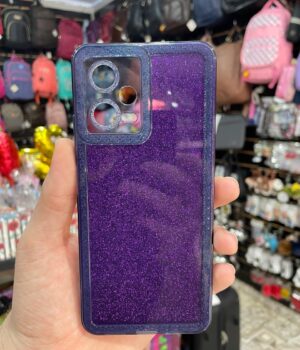 CAPINHA DE CELULAR NOTE 12 5G / POCO X5 TRANSPARENTE GLITTER ROXO
