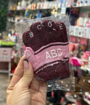LUVA INFANTIL P VERMELHO COM ROSA