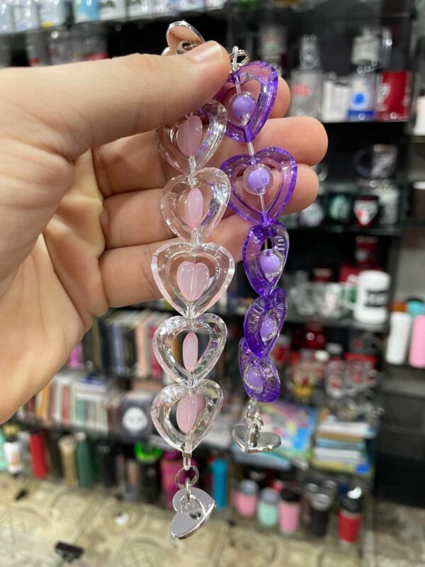 PHONE STRAP CORAÇÕES TRANSPARENTES