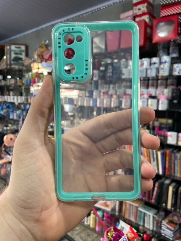CAPINHA DE CELULAR S20 FE SPACE CASE BORDA VERDE ÁGUA