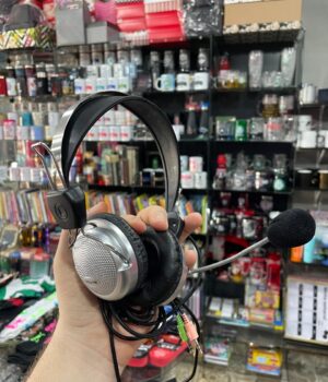 FONE DE OUVIDO HEADSET COM FIO E MICROFONE EXTERNO SOUYE CINZA COM PRETO