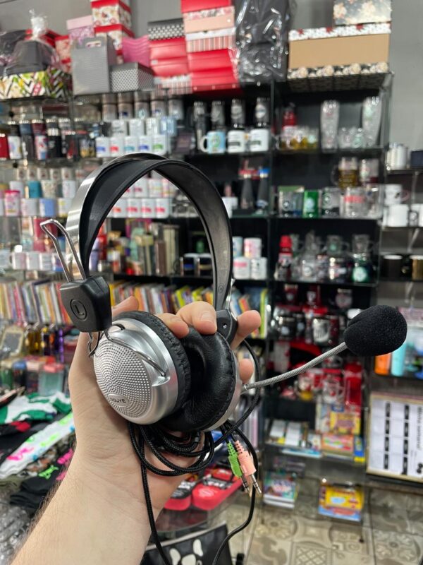 FONE DE OUVIDO HEADSET COM FIO E MICROFONE EXTERNO SOUYE CINZA COM PRETO