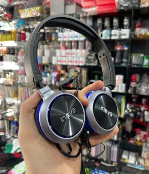 FONE DE OUVIDO HEADSET COM FIO INOVA CINZA COM PRETO & AZUL