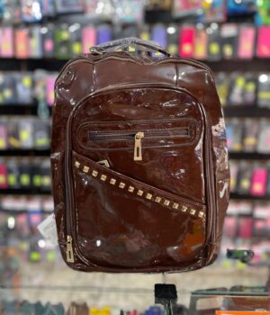 MOCHILA MARROM COURINO BRILHANTE