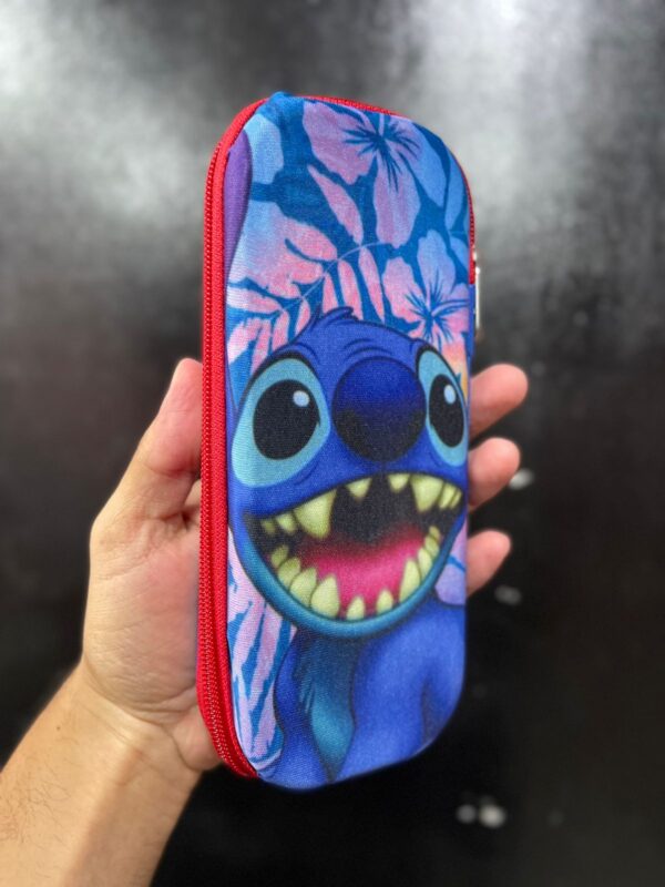 BOLSINHA ESTOJO DO STITCH ZIPER VERMELHO