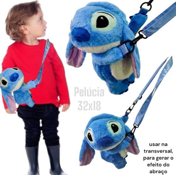BOLSA PELUCIA STITCH TRANSVERSAL 32X18CM