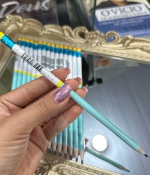 LÁPIS PRETO COM BORRACHA | AZUL COM POÁ