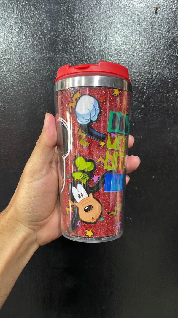 COPO TÉRMICO COM TAMPA MICKEY - PATETA - PATO DONALD - Imagem 2