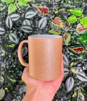 CANECA GLITTER DOURADA FOSCO