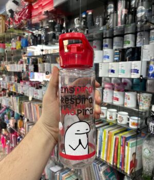 GARRAFA PLÁSTICO FLORK INSPIRA RESPIRA NÃO PIRA