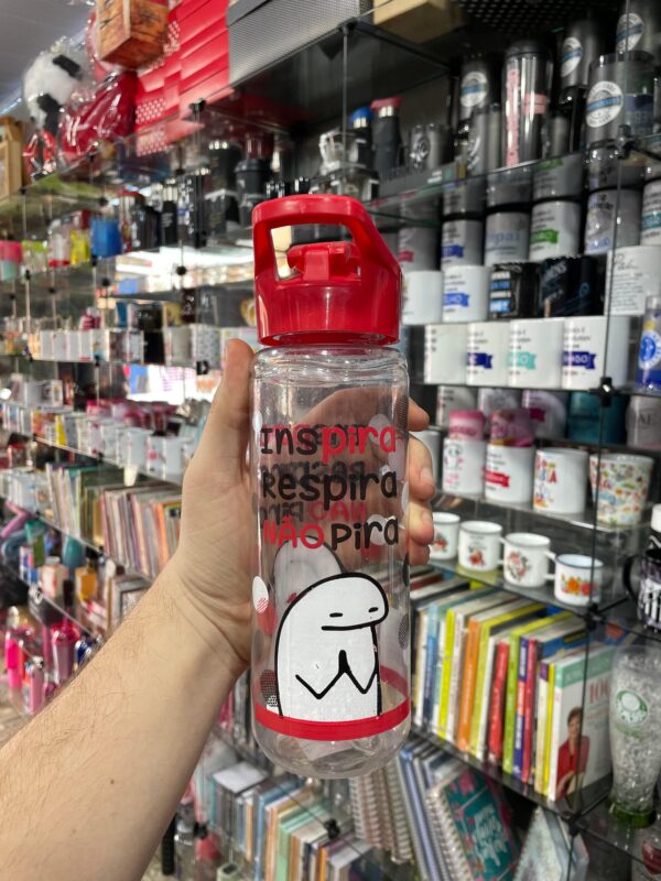 GARRAFA PLÁSTICO FLORK INSPIRA RESPIRA NÃO PIRA