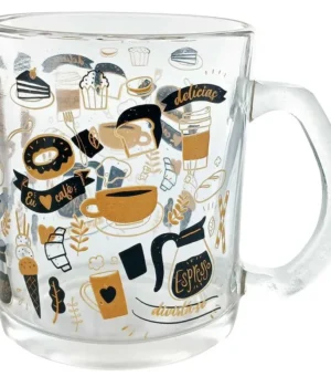 CANECA DE VIDRO EU AMO CAFÉ