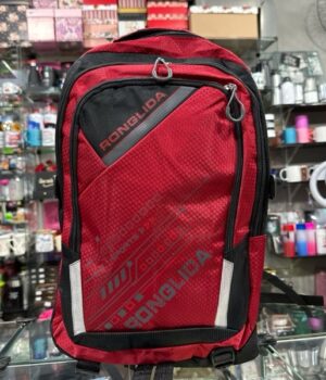 MOCHILA VERMELHO COM PRETO RONGLIDA