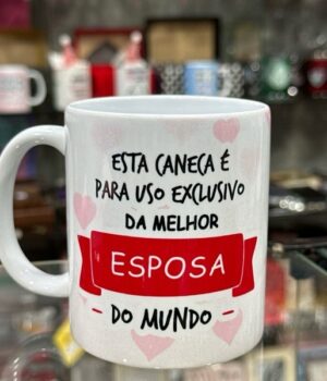 CANECA DE PORCELANA BRANCA | ESPOSA