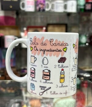 CANECA DE PORCELANA BRANCA | RECEITA DE BOLO NA CANECA