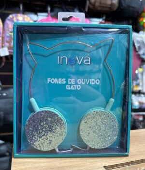 FONE DE OUVIDO HEADSET COM FIO | INOVA FON-7432 DE GATO