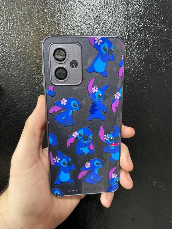 CAPINHA DE CELULAR MOTO G14 CASE PRETO STITCH