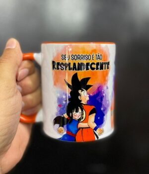 CANECA LARANJA CASAL DRAGON BALL