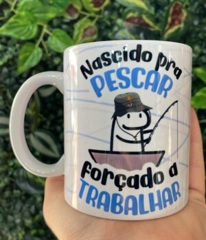 CANECA PAI NASCIDO PARA PESCAR