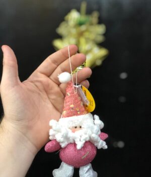 MINI PAPAI NOEL PARA DECORAÇÃO ROSA