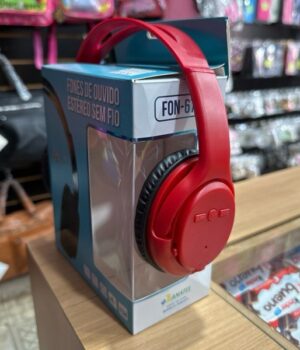 FONE DE OUVIDO HEADSET SEM FIO | INOVA 6701 VERMELHO