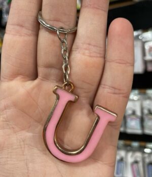 CHAVEIRO SIMPLES LETRA U ROSA