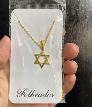 COLAR FOLHEADO ESTRELA DE DAVI
