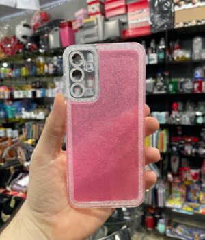 CAPINHA DE CELULAR A15 CASE TRANSPARENTE GLITTER ROSA