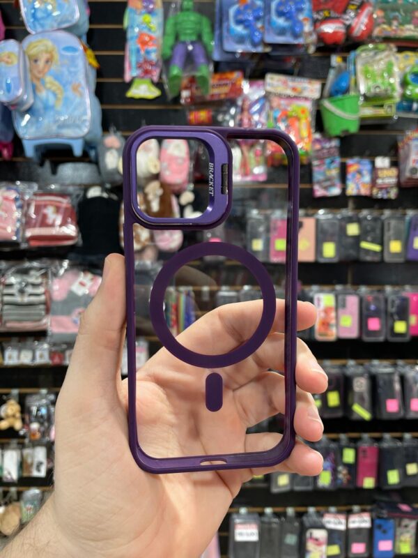CAPINHA DE CELULAR IPHONE 12 / 12 PRO SPACE CASE BORDA ROXO COM MAGSAFE