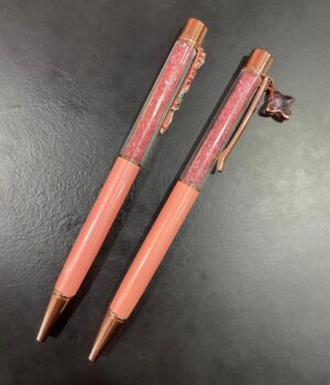 CANETA LUXO COM STRASS ROSA BEBÊ E ROSÉ