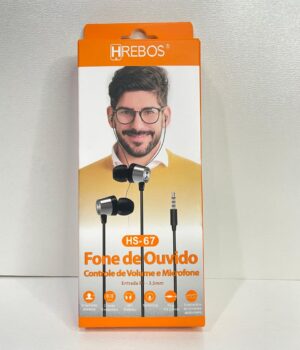FONE DE OUVIDO COM FIO CONECTOR P2 HS-67